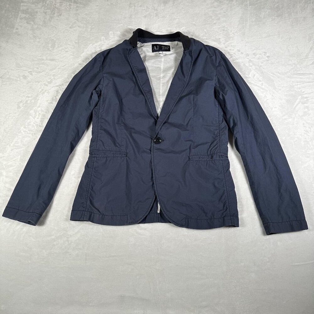 Armani Jeans Men Blazer Casual Jacket Blue Size USA M EUR 50 Lightweight